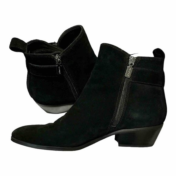Blondo Black Waterproof Suede Leather Buckle Ankle Boots Booties Size 10 - Picture 5 of 14